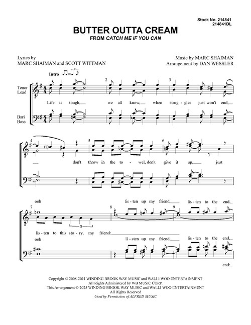 Butter Outta Cream (TTBB) (arr. Wessler)