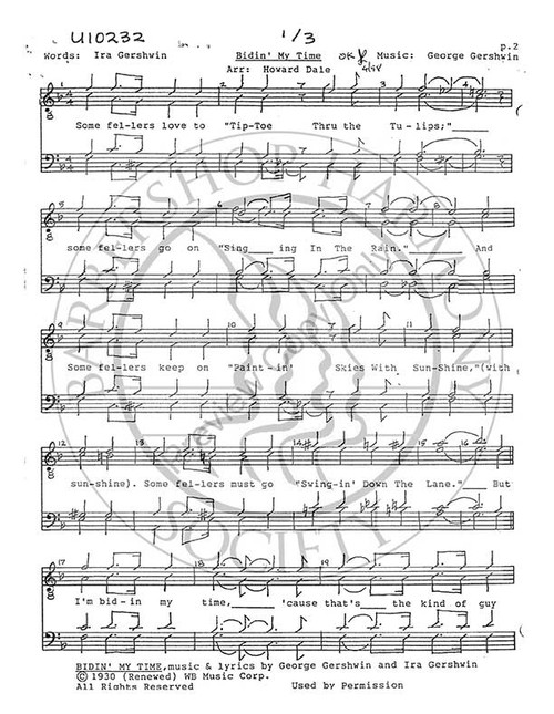 Bidin' My Time (TTBB) (arr. Howard Dale)-UNPUB