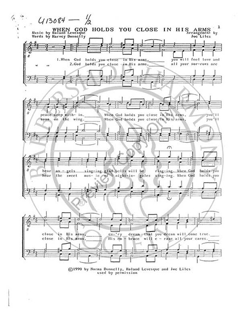 When God Holds You Close In His Arms (TTBB) (arr. Joe Liles)-UNPUB