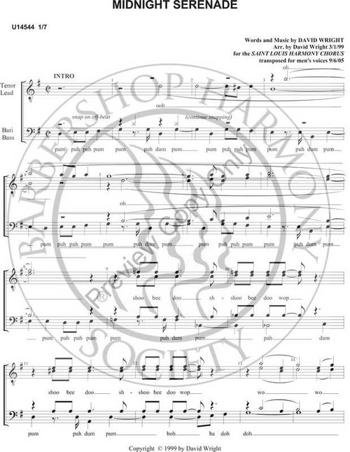 Midnight Serenade (TTBB) (arr. David Wright)