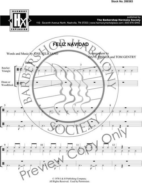 Feliz Navidad (TTBB) (arr. Briner & Gentry) -  Special Order