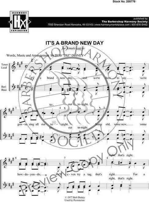 It's A Brand New Day (SSAA) (arr. Disney)