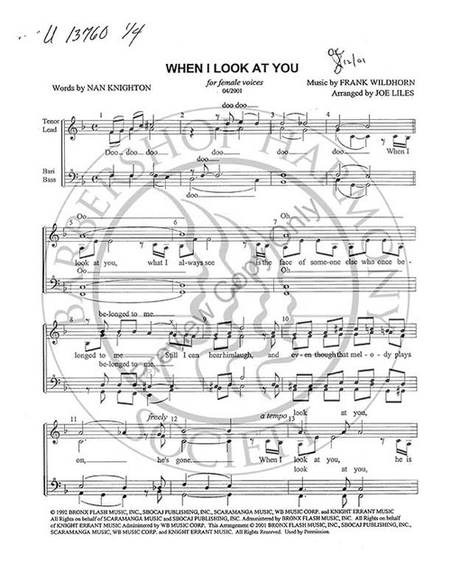 When I Look At You (SSAA) (arr. Joe Liles)-UNPUB