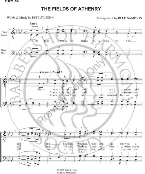 Fields of Athenry 1 (TTBB) (arr. Reed Sampson)-UNPUB