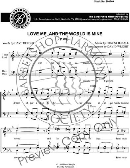 Love Me and the World Is Mine (TTBB) (arr. Wright)