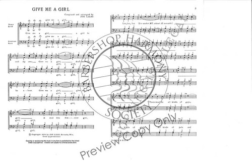 Give Me A Girl (TTBB) (arr. Liles)