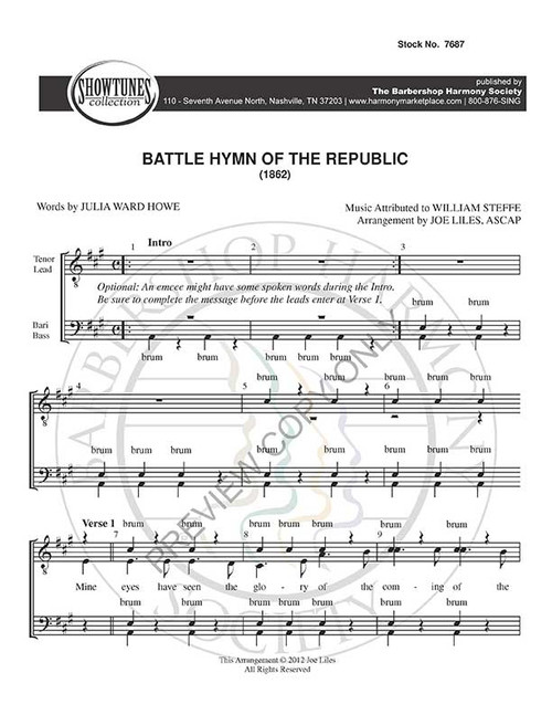 The Battle Hymn Of The Republic (TTBB) (arr. Liles)