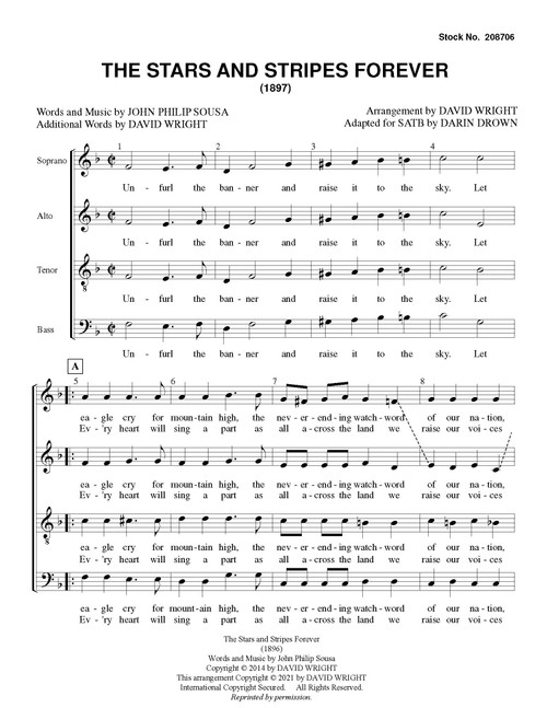 The Stars and Stripes Forever (SATB) (arr. Wright)