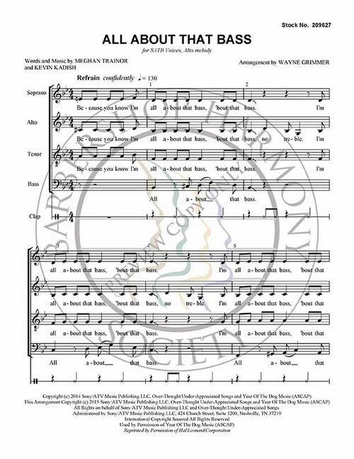 All About That Bass (SATB) (arr. Grimmer) - SPECIAL ORDER