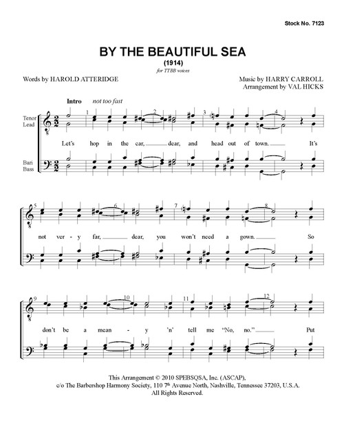 By the Beautiful Sea (TTBB) (arr. Hicks)