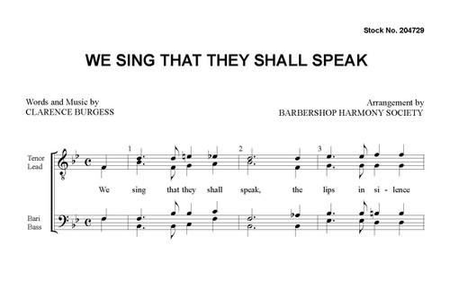 We Sing That They Shall Speak (TTBB)