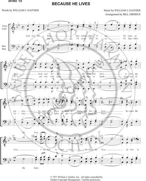 Because He Lives (TTBB) (arr. Bill Eberius)
