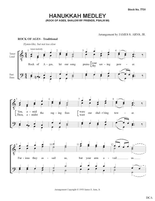 Hanukkah Medley (TTBB) (arr. Arns)