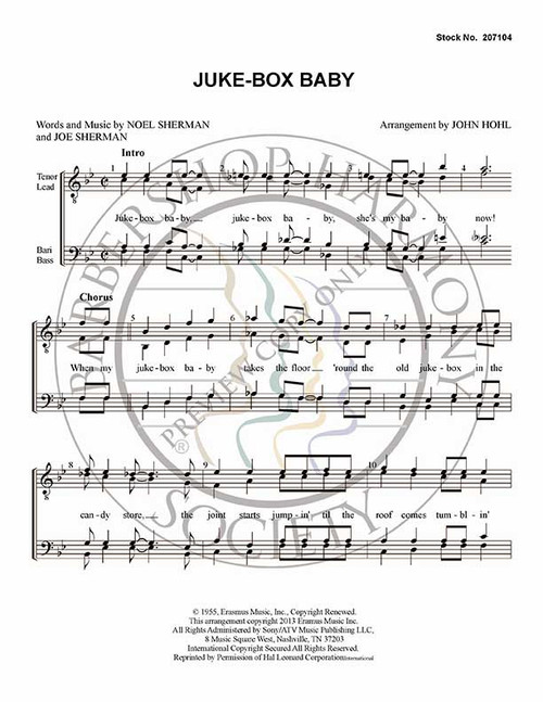 Jukebox Baby (TTBB) (arr. John Hohl)-Download-UNPUB