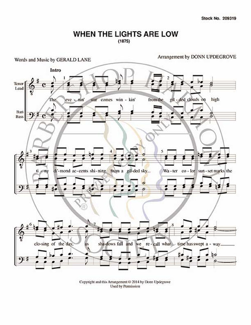 When The Lights Are Low (TTBB) (arr. Donn Updegrove)-Download-UNPUB