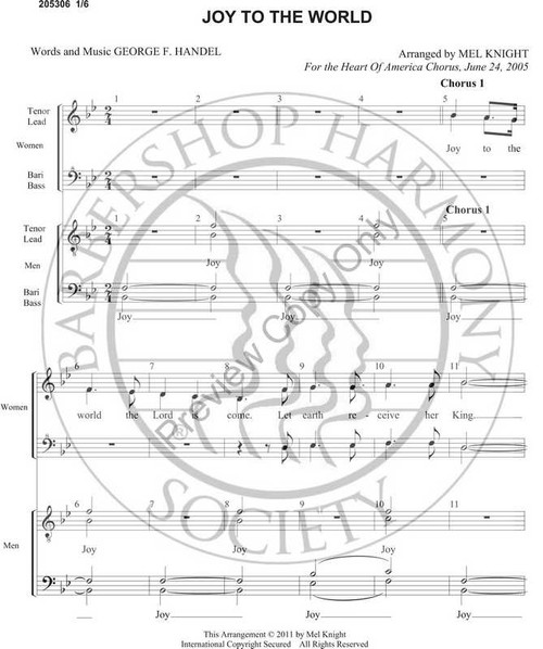 Joy To The World (SATB 8-Part) (arr. Knight)-Download