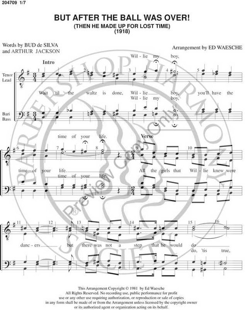 But After The Ball Was Over (TTBB) (arr. Ed Waesche)-Download-UNPUB