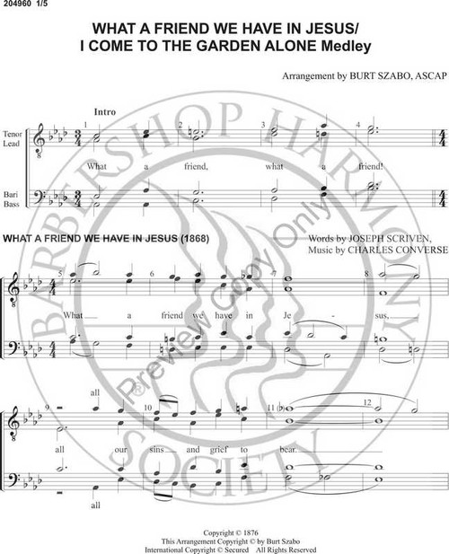 What A Friend We Have In Jesus (TTBB) (arr. Burt Szabo)-Download-UNPUB