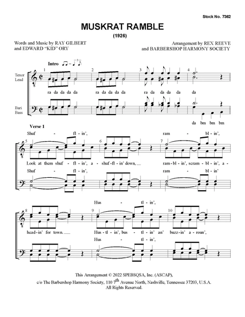 Muskrat Ramble (TTBB) (arr. Reeve)
