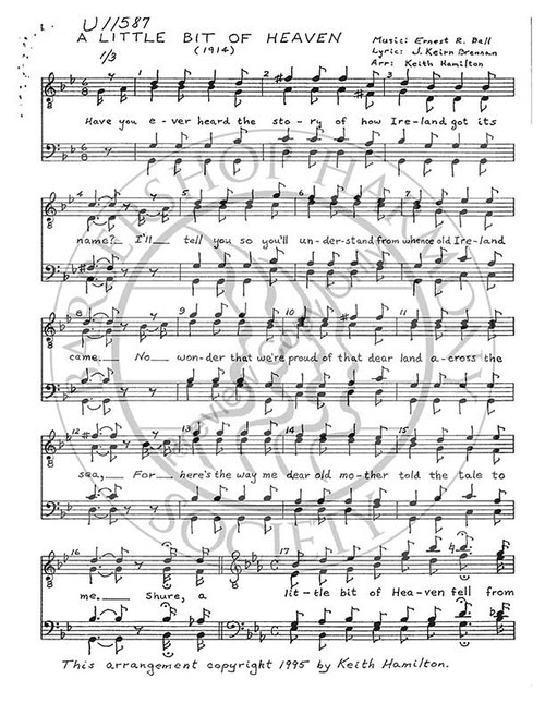 Little Bit Of Heaven (TTBB) (arr. Keith Hamilton)-Download-UNPUB