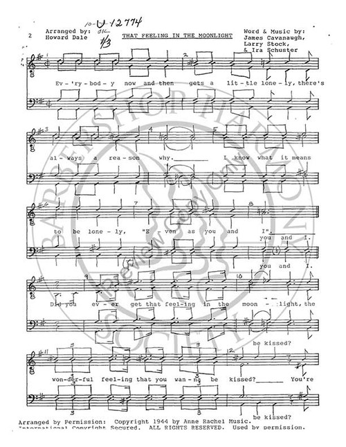 That Feeling In The Moonlight (TTBB) (arr. Howard Dale)-Download-UNPUB