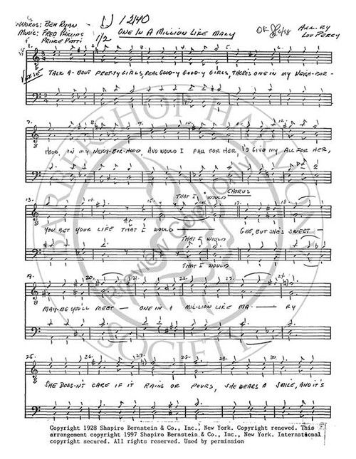 One In A Million Like Mary (TTBB) (arr. Louis Perry)-Download-UNPUB