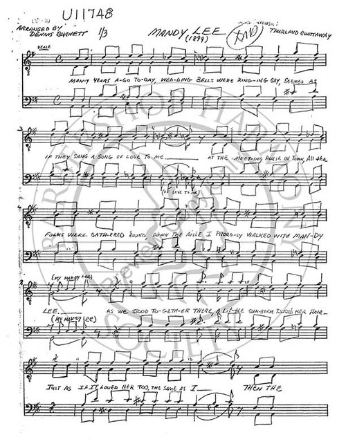 Mandy Lee 1 (TTBB) (arr. Dennis Burnett)-Download-UNPUB