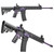 Right-side profile of the Tippmann Arms M4-22 Redline semi-automatic rifle featuring purple-accented components and lightweight composite handguard on a .22LR AR-style platform.