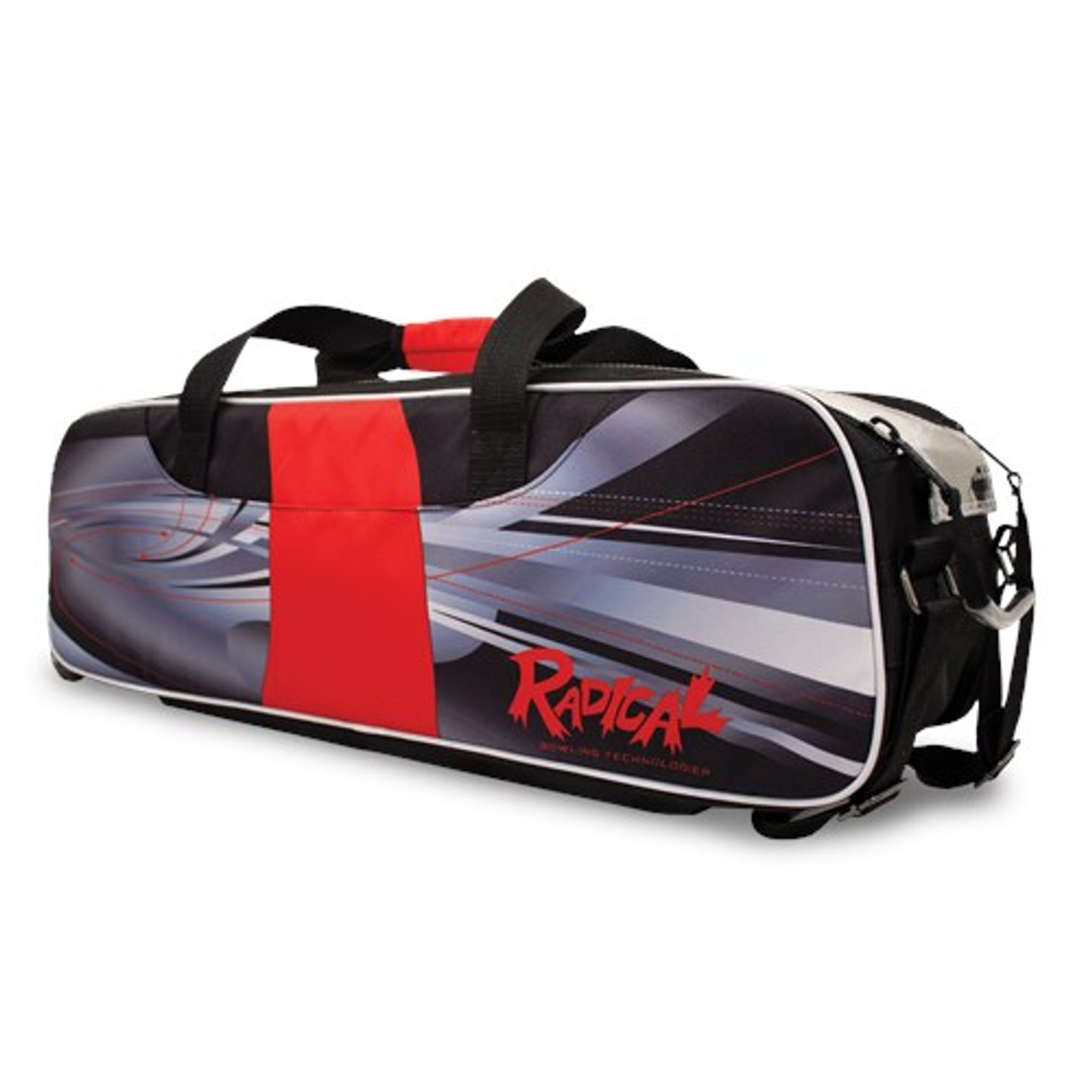 Radical Dye-Sub Triple Tote/Roller Black/Red - JB Bowling Supply