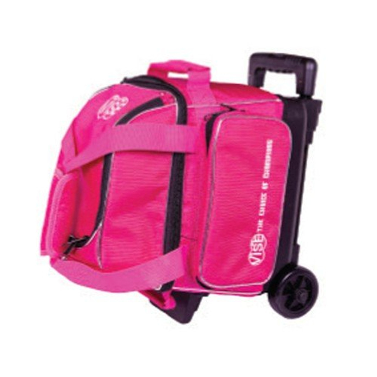 Vise Clear Top 3 Ball Roller Bowling Bag - Black/Pink