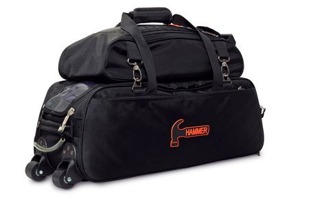Hammer Premium Slim Triple Tote With Pouch Black - JB Bowling Supply
