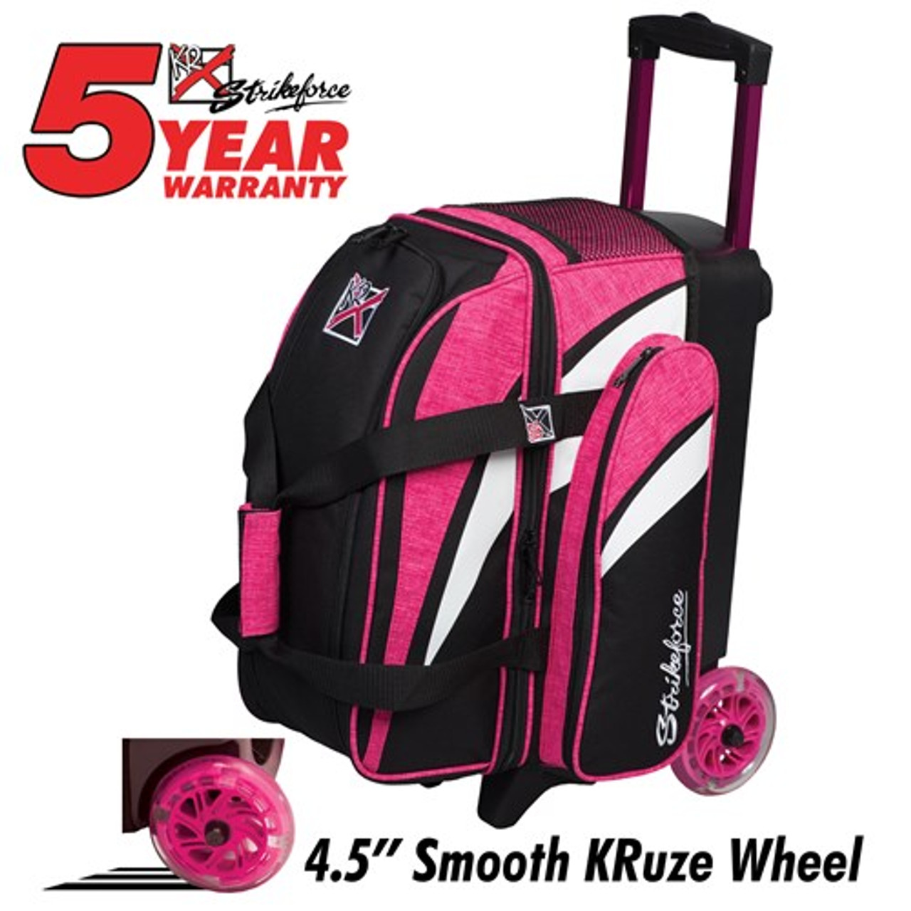Elite Basic Double Roller Pink Bowling Bag 