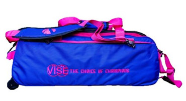 Vise 3 Ball Clear Top Roller/Tote Blue/Pink