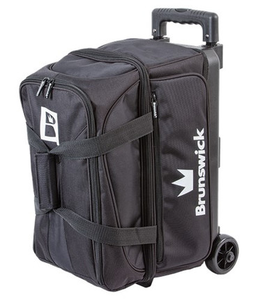 Check out the Brunswick Blitz Double Roller bowling bag! This bag is basic but has everything you need at an affordable price. Not only does this bowling bag carry 2 bowling balls, shoes up to a men's size 17, and accessories but it also has a 5-year limited manufacturer's warranty. Whoa! What more do you need?

Color: BlackRetractable and locking handle system3.5 inch wheelsLarge front zippered pocketHolds up to size 17 men's shoeScreen printed logos600D Fabric5-Year Limited Warranty