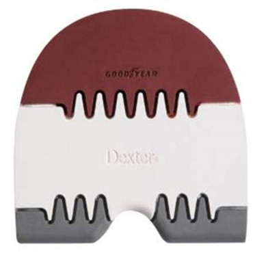 Adjust your traction to fit your game with the Dexter H5 Traction Heel!
Trim To Fit Can Be Worn With Men's or Women's Shoes Saw Tooth Design Features 5 Different Rubber Zones Allows For A Smooth, Consistent Transition From Slide To Brake Designed For Normal Approach Conditions Provides Average Brake
Sizing: Cut To Fit Small Fits Women's Sizes 5 to 12 Medium Fit Men's Sizes 6.5 to 9 Large Fits Men's 9.5 to 15
Dexter Traction Sole/Heel Scale: H1 - Orange - Ultra Brakz Soft Rubber - Least Slide H2 - Brown - Rippled Rubber H2 - Grey - 1/4 Rippled Rubber H5 - White - Flat Rubber H5ST - Red/White/Gray - Saw Tooth Multiple Texture Rubber H6 - Leading Edge - Flat Rubber with interchangeable S2, S4 or S6 slide strip. H7 - Red - Leather - Most Slide 
Break in your soles and heels right out of the box by firmly rubbing the shoe back and forth for 30 seconds in a non-traffic area, such as the floor or under the ball return. This will smooth the raw fibers and shorten the time you spend determining your ideal combination.