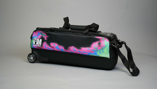 I AM Bowling 3-Ball Tote Roller - Purple Flames