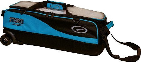 ◆STORM◆ ストーム 3ボールスリムカートバッグ Storm 3 Ball Travel Tote Pro Blue/Black - JB Bowling Supply