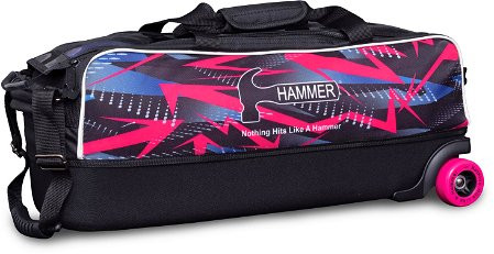Hammer Dye-Sub Triple Tote Pink Arrows - JB Bowling Supply