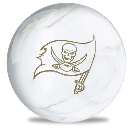 OnTheBallBowling NFL Tampa Bay Buccaneers White Marble Ball - JB