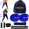 This power hitter-pitching training system includes: 2 resistance cords, 2 anchor/pole attachment straps, 2 assistant hand straps, 1 adjustable belt, 1 adjustable leg strap, 1 mesh travel bag, FREE training downloads