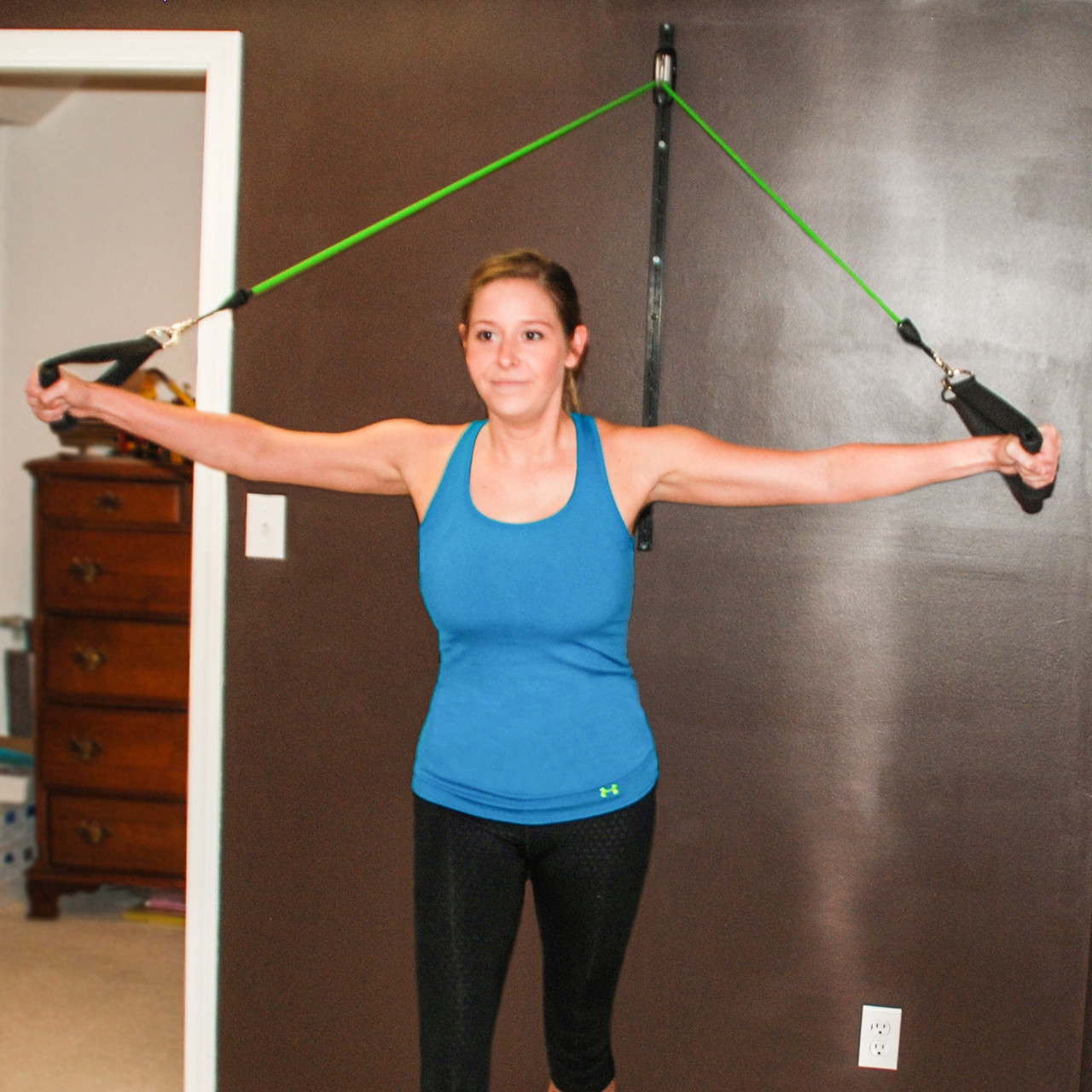 Space Saver Gym Resistance Band Wall Anchor (1 Rail + 1 Rail Car)