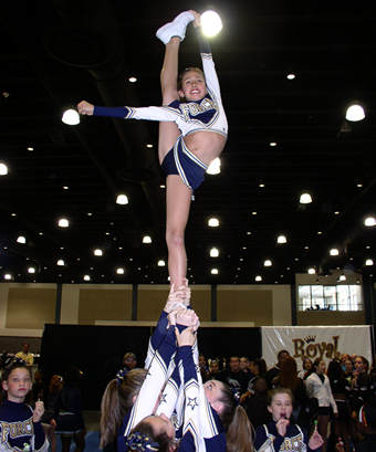 cheer stunts bow and arrow