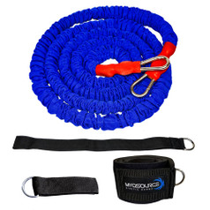 Includes 9-20 ft resistance cord, leg/ankle strap, pole attachment strap, assistor/anchor strap