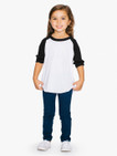 Toddler 50/50 3/4 Sleeve Raglan (White/Black)