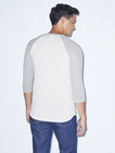 50/50 Raglan 3/4 Sleeve T-Shirt (White/Heather Grey)