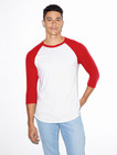 50/50 Raglan 3/4 Sleeve T-Shirt (White/Red)