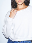 Flex Fleece Raglan Cropped Sweatshirt (White)