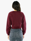 Peppered Fleece Cropped Pullover (Peppered Cranberry)