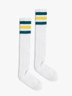Unisex Stripe Knee-High Sock (White/Forest/Gold/Forest)
