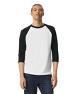 Unisex CVC Raglan T-Shirt (White / Black)